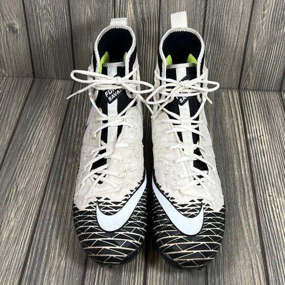 Nike Force Savage Elite TD Men Football Cleats White Black Size 11.5 High Top - Picture 2 of 10
